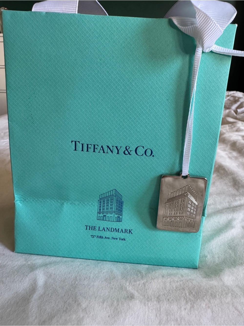 Tiffany and co bag and tag ornament